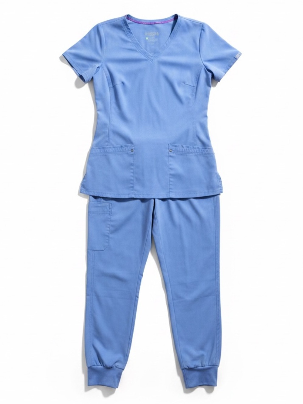Healing Hands Purple Label Yoga Scrub Set Jogger Stretch Soft Nurse Blue XS